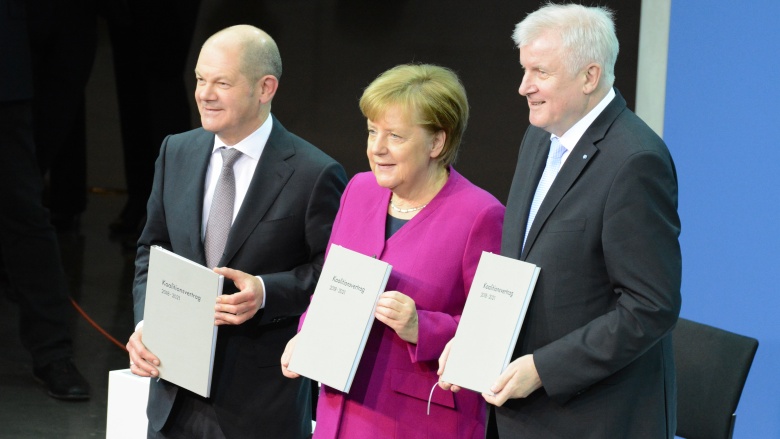 Unterzeichnung des Koalitionsvertrages. Foto: Deutscher Bundestag