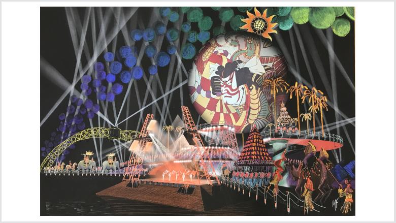 © Mark Fisher Collections (Courtesy Cristina Garcia / Stufish Entertainment Architects) | Expo ’92, Sevilla, 1992 | Entwurf der schwebenden Bühne für die Eröffnungszeremonie