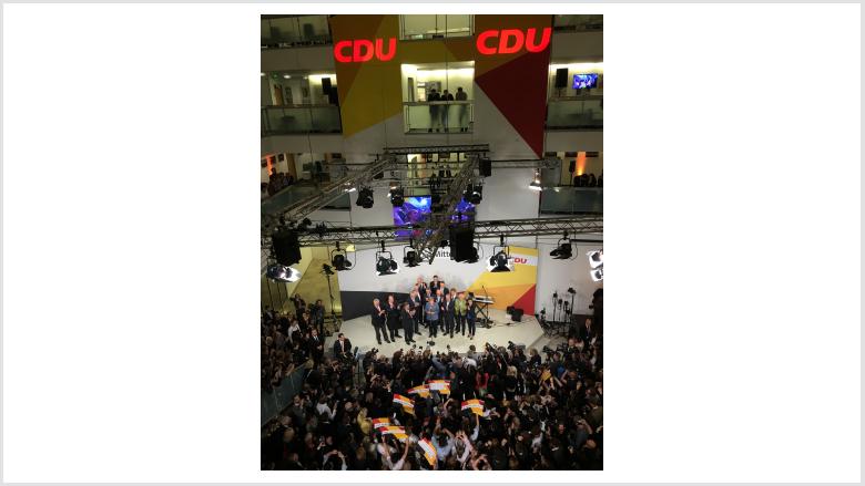 Wahlabend in der CDU-Bundesgeschäftsstelle. Foto: Diana Tuppack